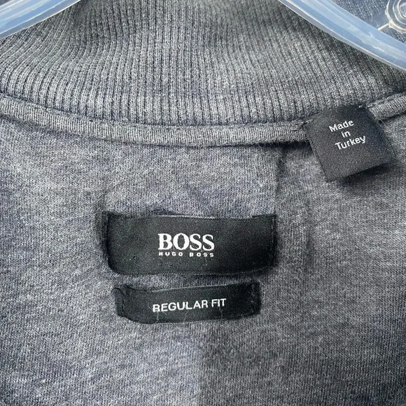 Hugo Boss Full Zip Mock Neck Sweater Grey Sz M Mens Fashion - Picture 4 of 6